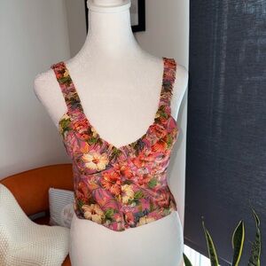 Zara Pink and Orange Smocked Top